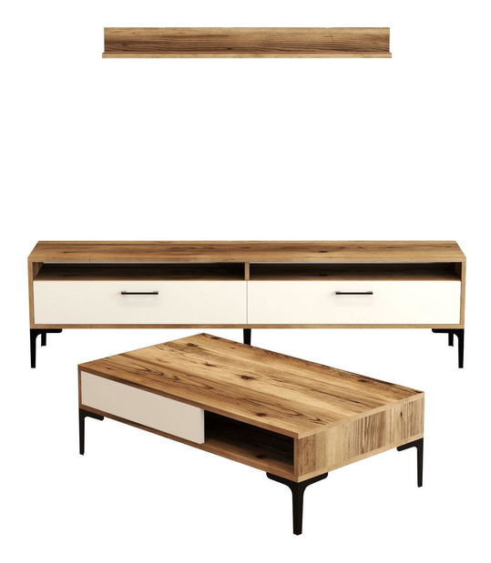 Sestava nábytku do obývacího pokoje Irma (ořech + krémová)