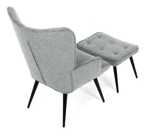 Křeslo s taburetkou Akitta (šedá)