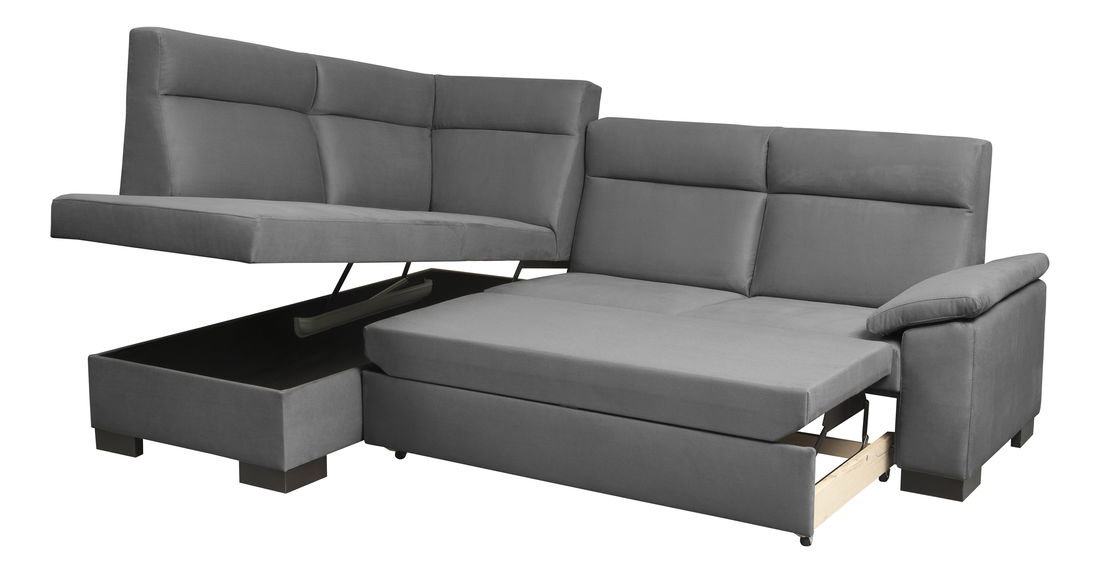 Rohová sedací souprava BRW San Remo Područka A (šedá) (L) *dárek ZDARMA