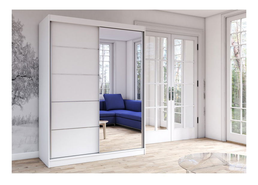 Šatní skříň Viola 05 (bílá + bílá)