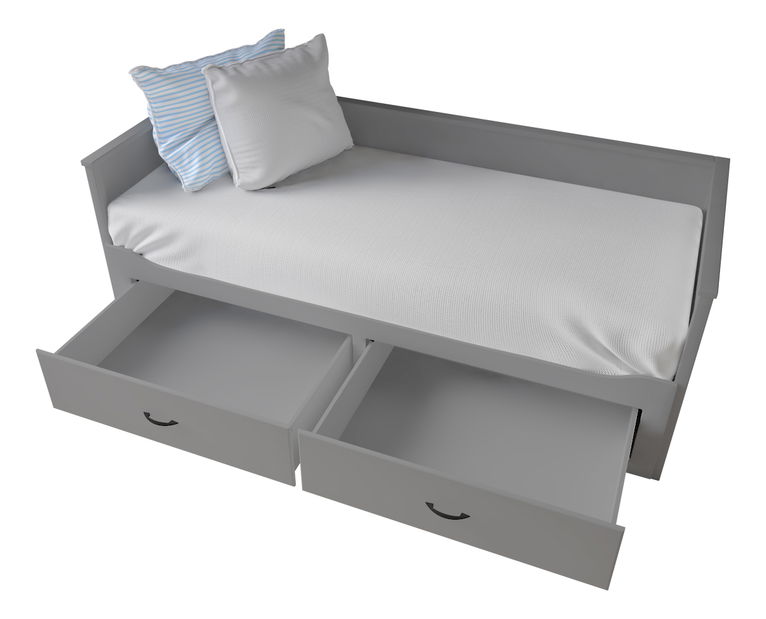 Rozkládací postel 80 cm Daybed Comfort (s roštem a úl. Prostorem) (šedá)
