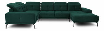 Rohová sedačka ve tvaru U Nicolette (zelená) (L)