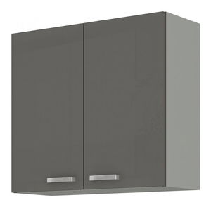 Horní kuchyňská skříňka Gonir 80 G 72 2F (šedá + šedá)