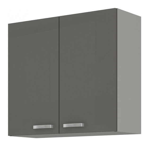 Horní kuchyňská skříňka Gonir 80 G 72 2F (šedá + šedá)