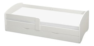 Jednolůžková postel 90 cm Carecen (bílá) (s roštem) (s úl. prostorem)