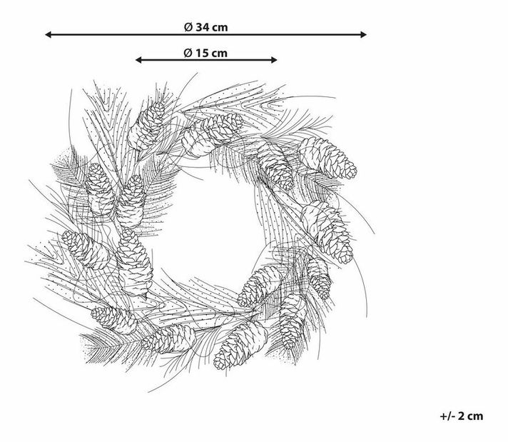 Věnec na dveře ø 34 cm Augustino (zelená)