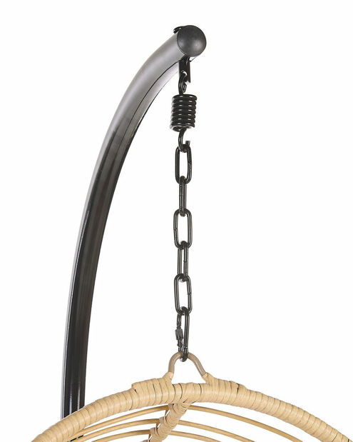 Závěsné křeslo se stojanem CALSO (polyratan) (béžová)