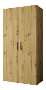 Šatní skříň 100 cm Borry 1 (dub artisan + stříbrná)