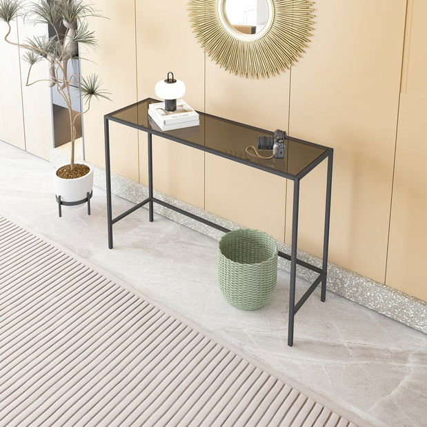 Konzolový stolek Canva (černá + sklo)