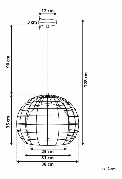 Závěsná lampa Lira (měděná)