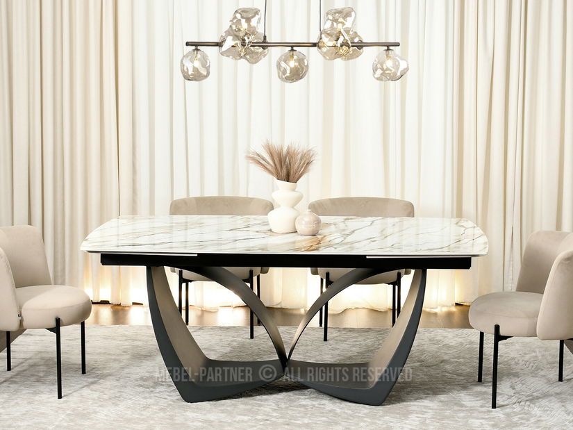 Jídelní stůl Carteles (mramor + černá)