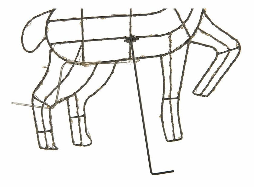 Venkovní dekorace saně a sob Spica (stříbrná) (s osvětlením)