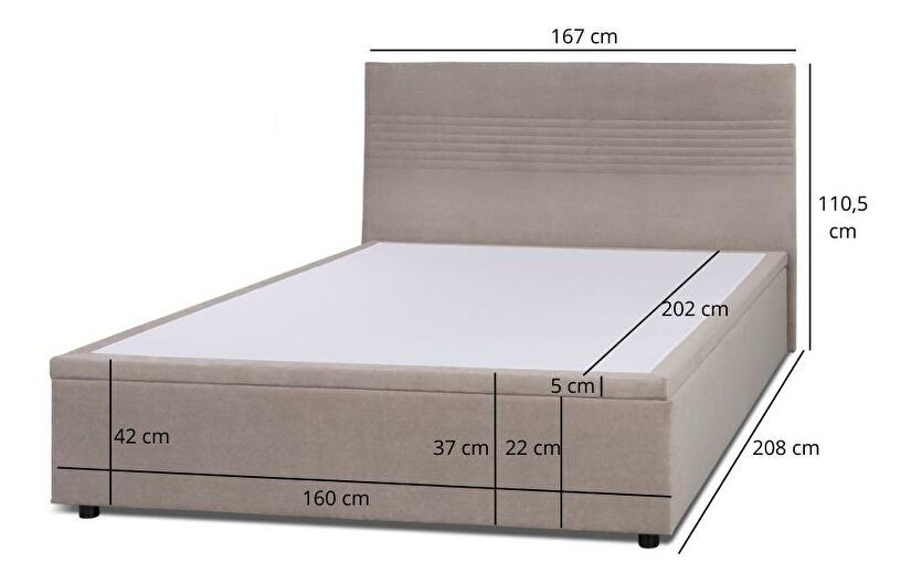 Manželská postel 160 cm Reiteradas (béžová) (s roštem) (s úl. prostorem)