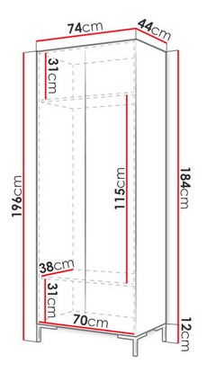 Šatní skříň Leo (Bílá) *výprodej