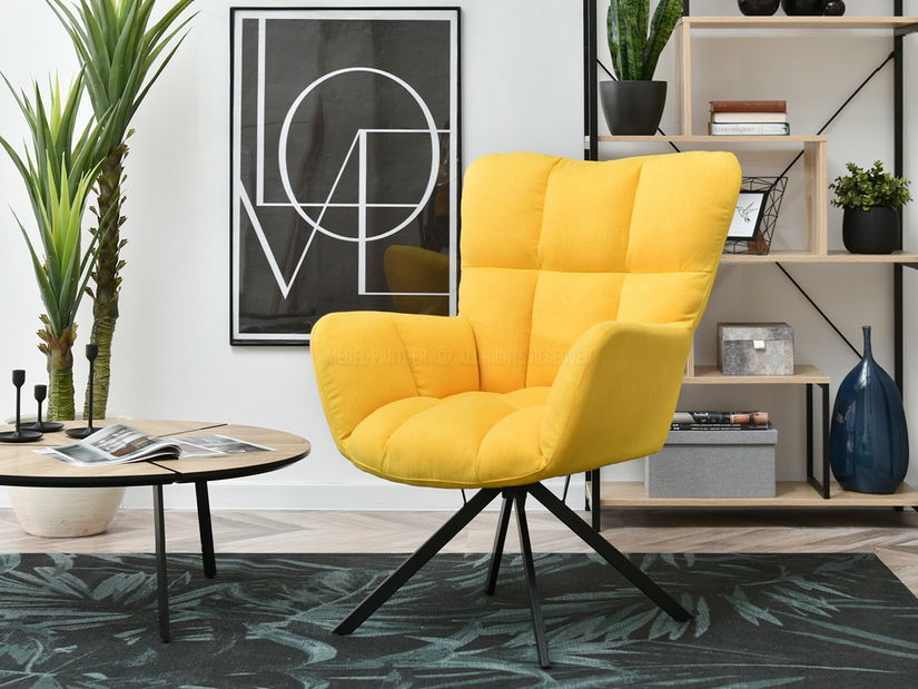 Křeslo Kikino (žlutá + černá)