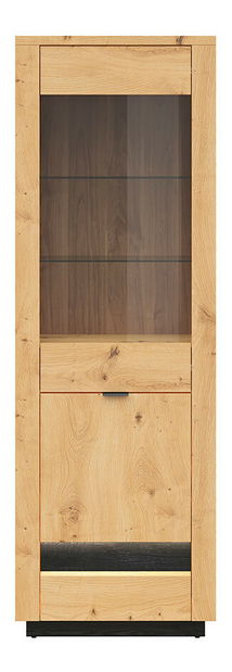 Vitrína BRW Ostia REG1D1W/20/7 (dub artisan + dub černý)