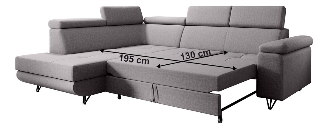 Rozkládací sedací souprava Jopo (světle šedá) (L) 