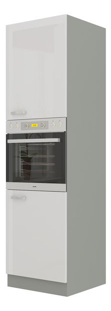 Potravinová kuchyňská skříňka na troubu Brunea 60 DP-210 2F (šedá + lesk bílý)