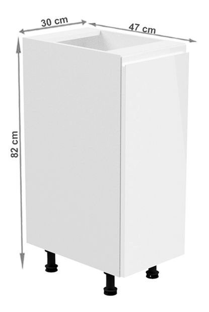 Dolní kuchyňská skříňka D30 Aurellia (bílá + lesk bílý) (P) *bazar