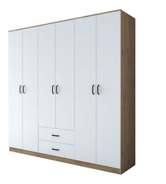 Šatní skříní Bastet 111 (ořech + bílá)