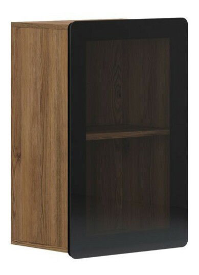 Vitrína na zeď BRW Possi Light SFW1W/8/5 (modřín sibiu zlatý) (s osvětlením)