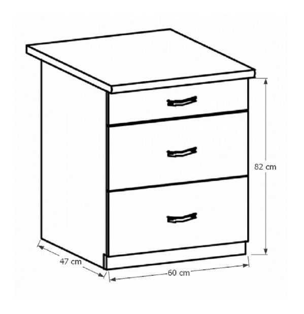 Dolní kuchyňská skříňka D60S3 Sillina (sosna andersen)