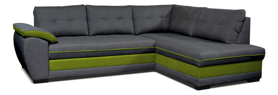 Rohová sedací souprava Aruba 2F+L (tmavě šedá + zelená) (P)