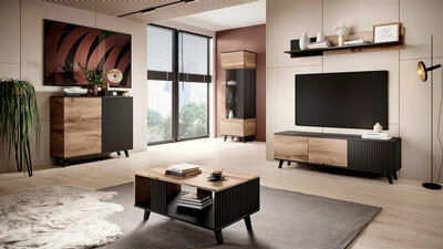 Skříňka Ranae KM2 (dub wotan + černá)