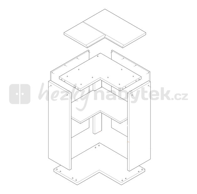 Spodní kuchyňská skříňka, rohová Igo New DN-88*88
