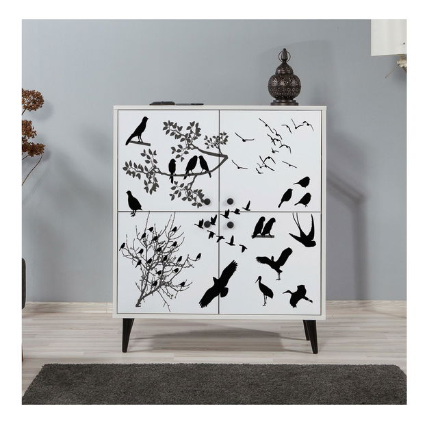 Skříňka Maluxe (bíločerná)