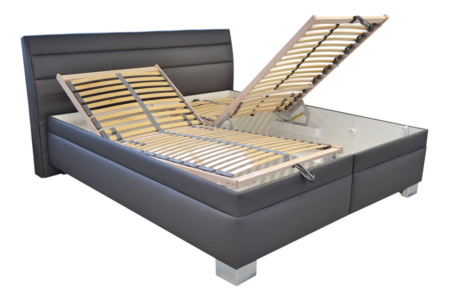 Manželská postel 180 cm Blanář Vernon (šedá) (s rošty a matracemi Nelly)