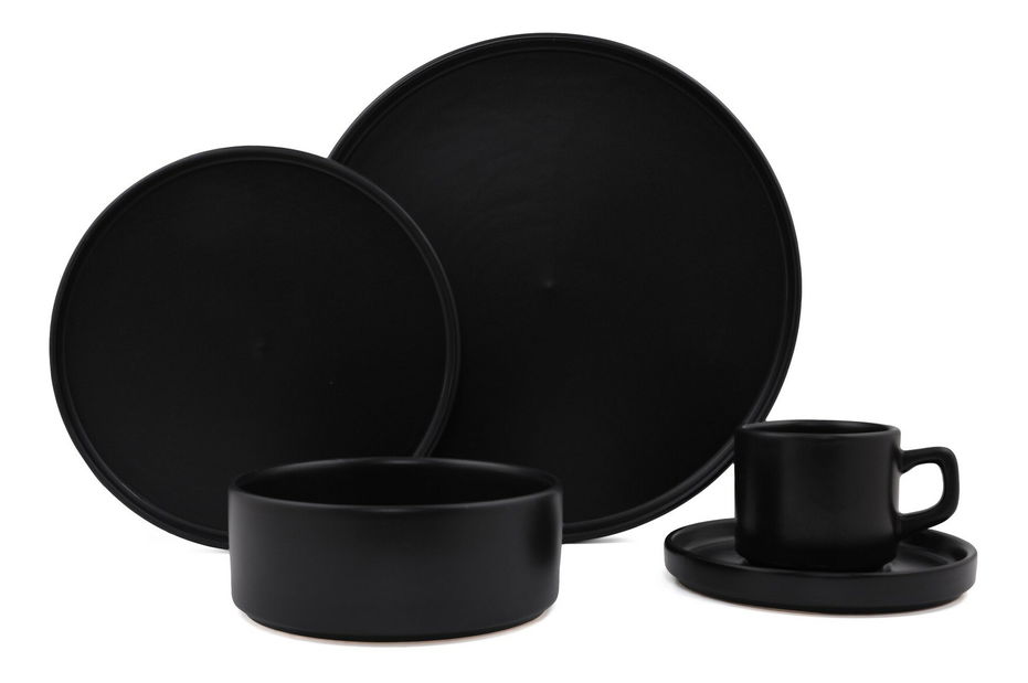 Jídelní sada (20 ks.) Travice (černý mat) *výprodej