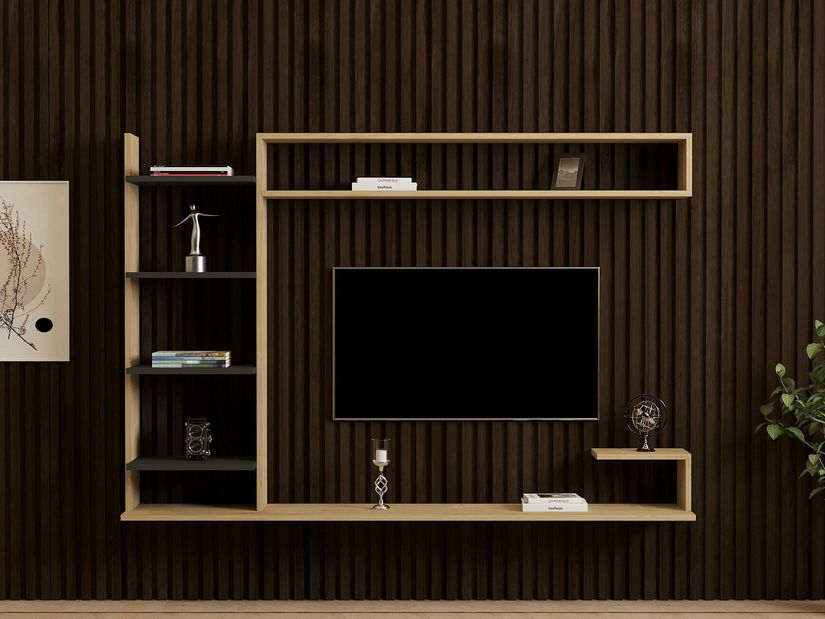 Obývací stěna Pikovo (dub safírový + antracit)