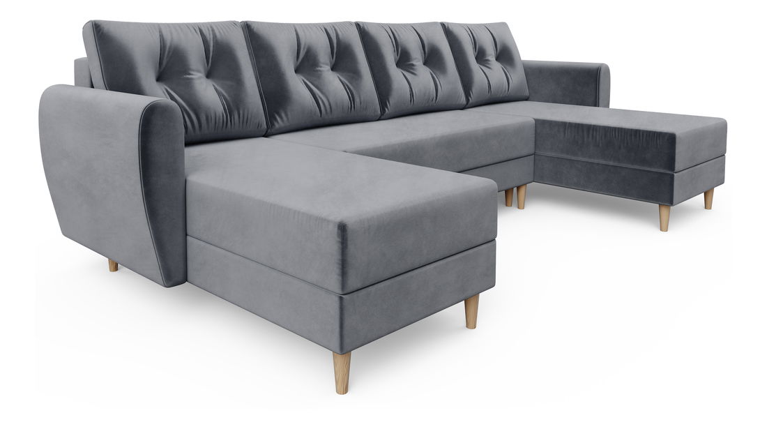 Rohová sedačka ve tvaru U Palermo (šedá) (L)