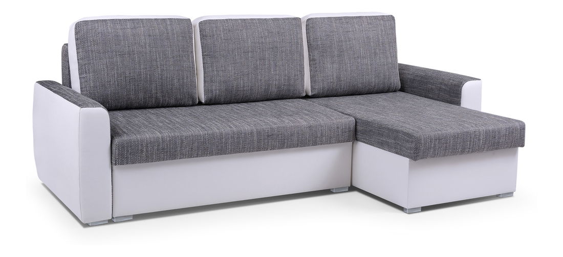 Rohová sedačka Primo (světle šedá + bílá) (P)