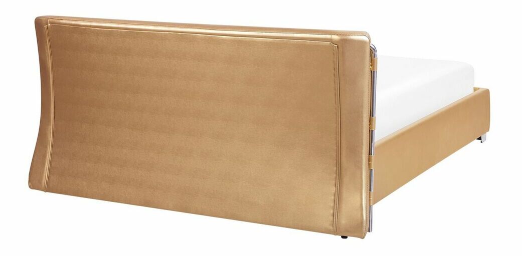 Manželská postel 140 cm PARNAS (s roštem) (zlatá)