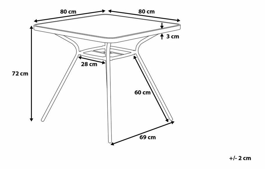 Zahradní stůl Love 80 (černá)