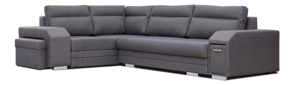 Rohová sedací souprava Alfredo (tmavě šedá) (L)