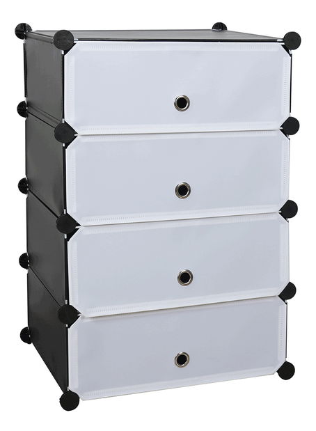 Modulární botník Hamburg (černá + bílá)