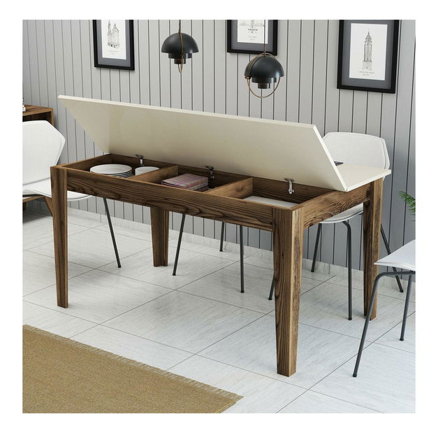 Jídelní stůl (pro 6 osob) Millano (ořech + krémová)