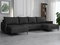 Rohová sedačka U Welenora U (černá) (s úl. prostorem)