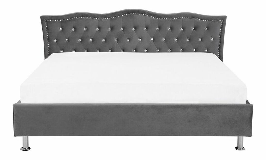 Manželská postel 180 cm MATH (s roštem) (tmavě šedá)