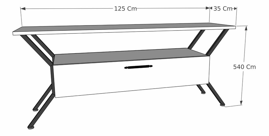 TV stolek/skříňka Tarza (Žlutá + Černá)