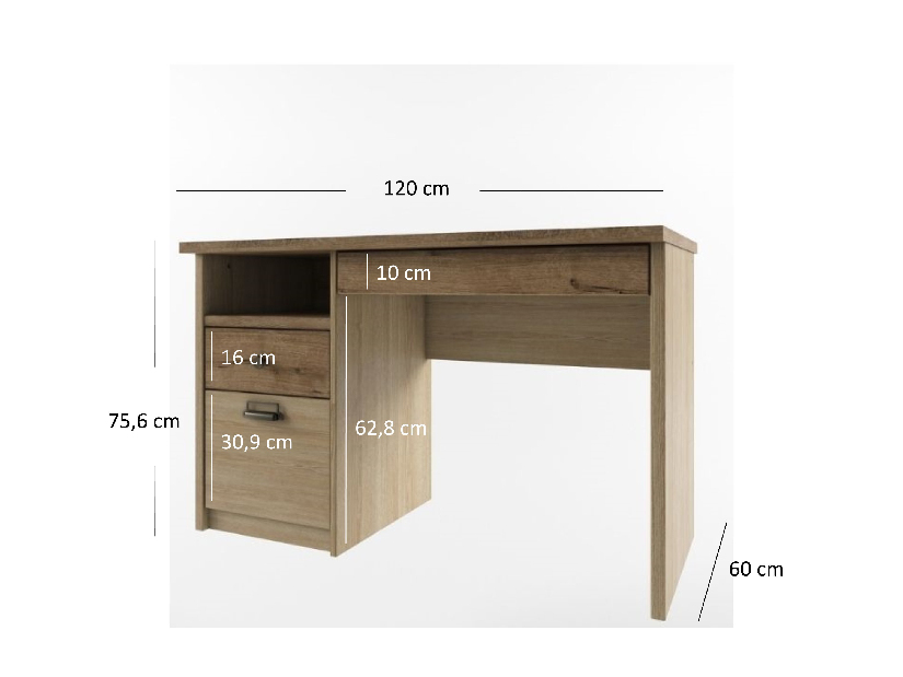 PC stolek Danica 1D1S/120 (madura + dub wellington)