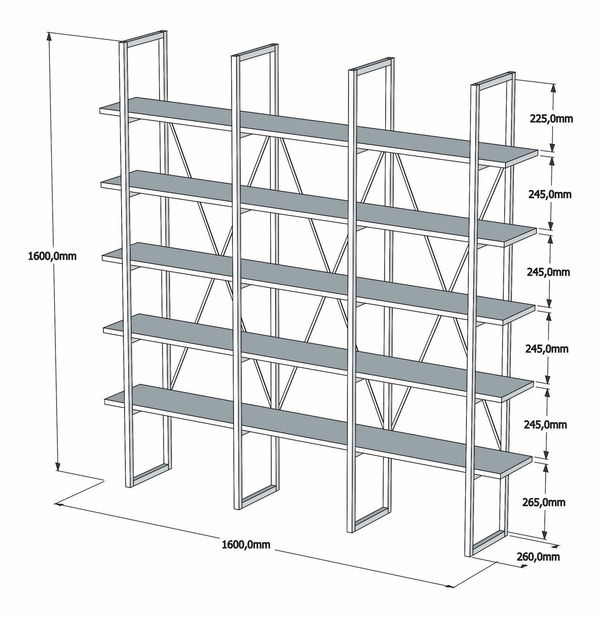 Regál Beye 1 (ořech)