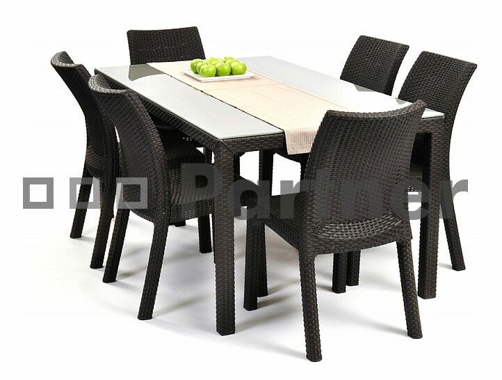 Zahradní stůl Laura antracit (um. ratan)