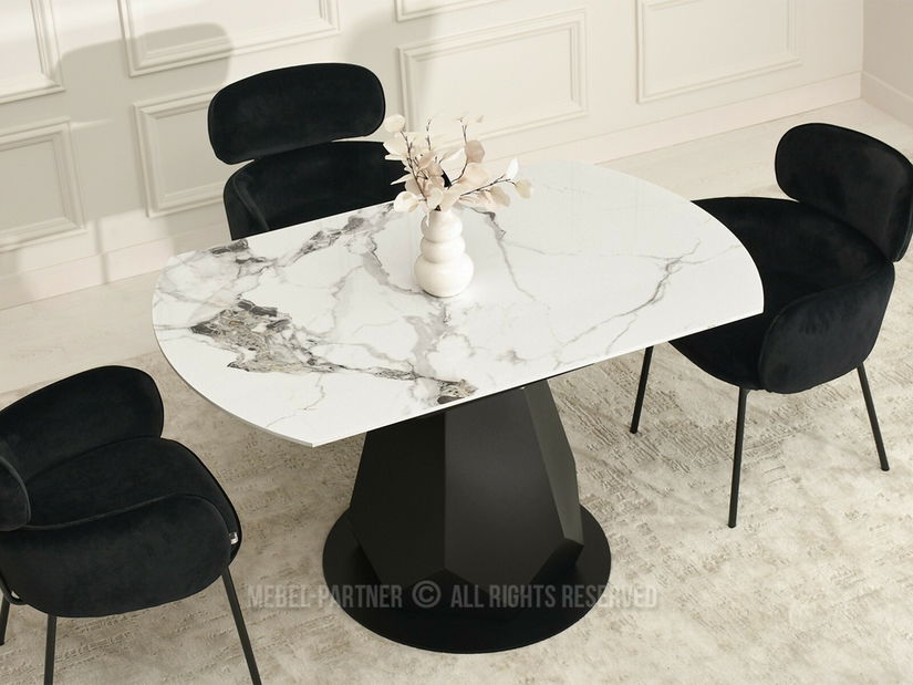 Jídelní stůl Zapatista (mramor + černá)
