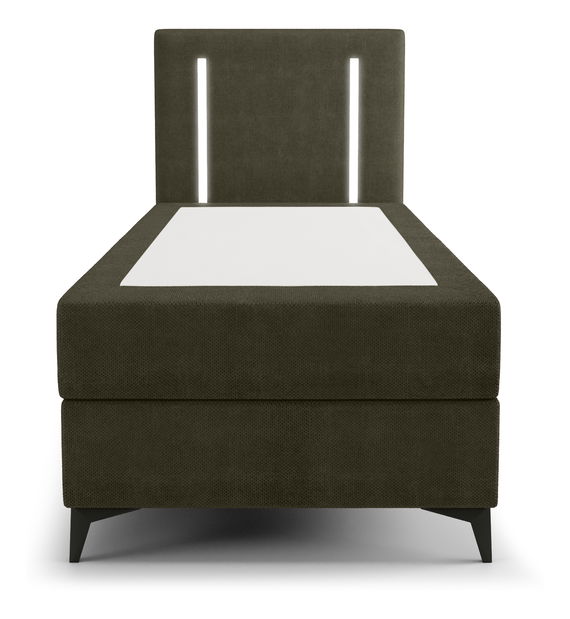 Jednolůžková postel 90 cm Ortega Bonell (olivová zelená) (s roštem, bez úl. prostoru) (s LED osvětlením)
