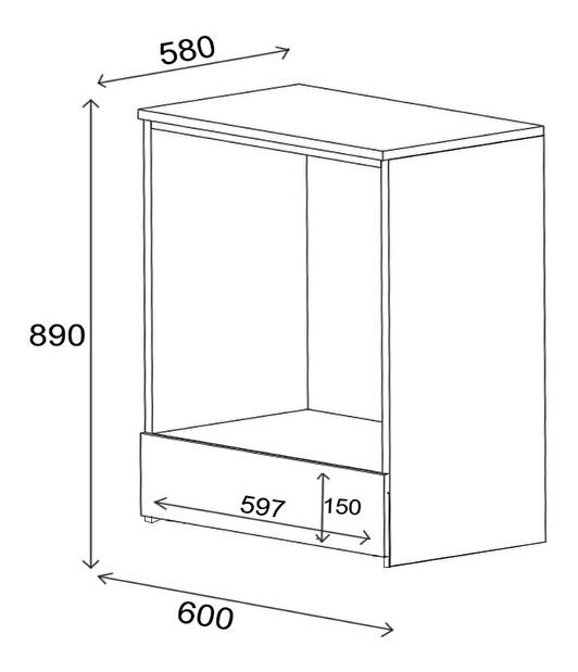 Kuchyňská skříňka na troubu Linuni (bílá)