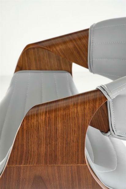 Barová židle Hannah (šedá + ořech)